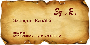 Szinger Renátó névjegykártya