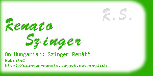renato szinger business card